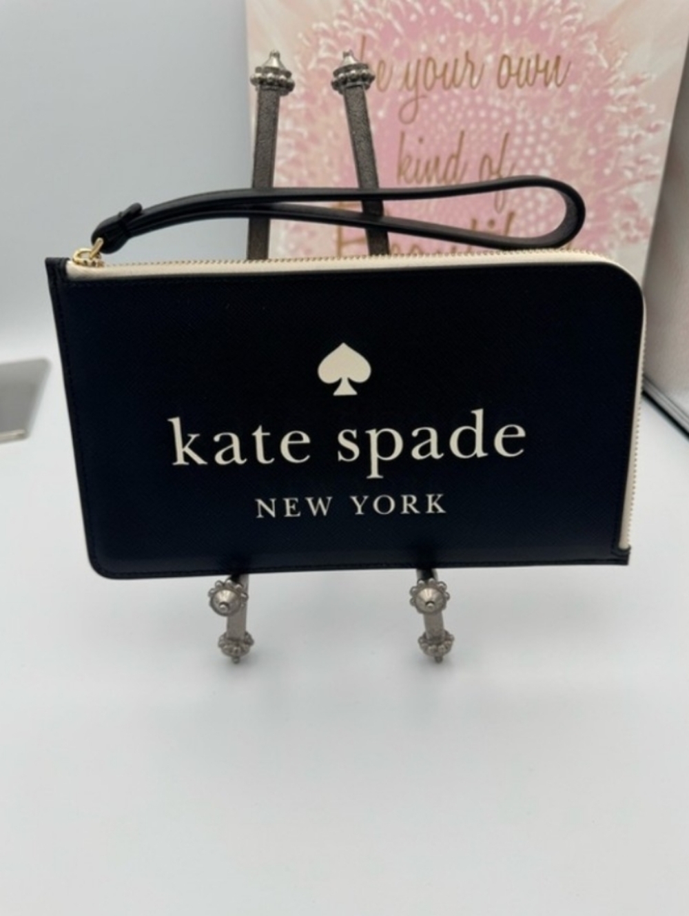Kate Spade New York Black L Zip Wristlet
